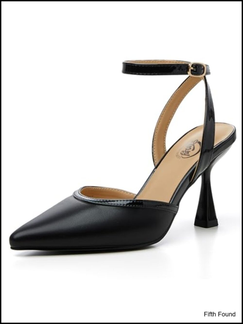Trary Women's Slingback Pointed Toe Stiletto Heels 3.35" Ankle Strap Pumps